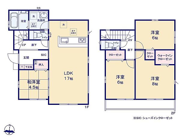 (1号棟)、価格3990万円、4LDK、土地面積136.77m2、建物面積97.7m2