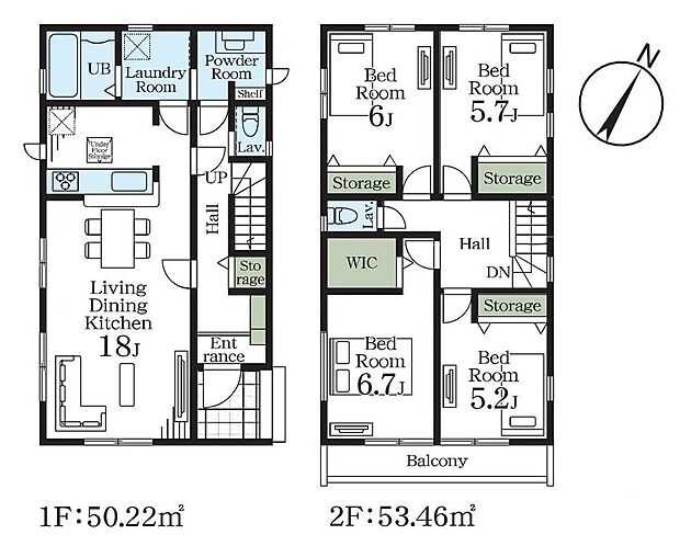 (1号棟)、価格2880万円、4LDK、土地面積125.66m2、建物面積103.68m2