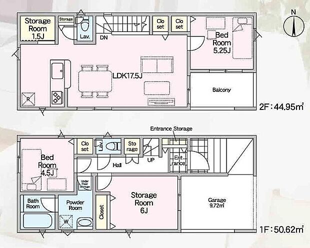 (1号棟)、価格2888万円、2LDK+2S、土地面積86.56m2、建物面積95.57m2 