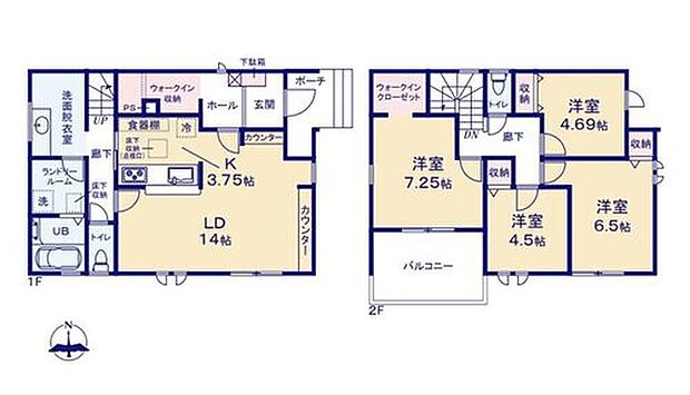 【4LDK】●2階に4部屋をまとめ、家族それぞれのプライベート空間も大切に!
●玄関近くにWICを設置!朝の支度や帰りの片付けもスムーズです!
●洗面所にハンガーパイプを設置!洗濯物も楽に干せます!