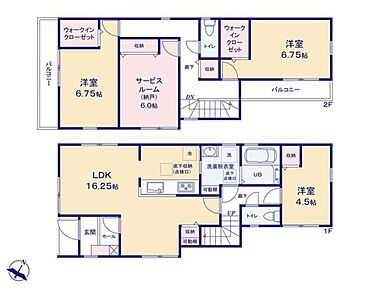 家事のしやすい水廻り集中設計、お掃除ラクラク全居室フローリングプラン♪
収納力のあるWICが2ヶ所！ 