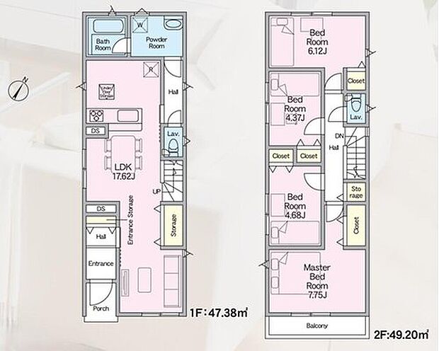 【4LDK】家族のコミュニケーションがとりやすいリビングイン階段！
全居室収納あり、リビング収納もなにかと便利です！