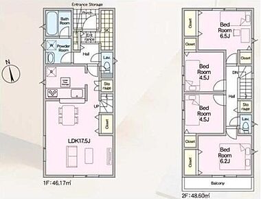 家族のコミュニケーションがとりやすいリビングイン階段！
リビング収納が2ヶ所、2階ホールにも収納があり大変便利です♪ 