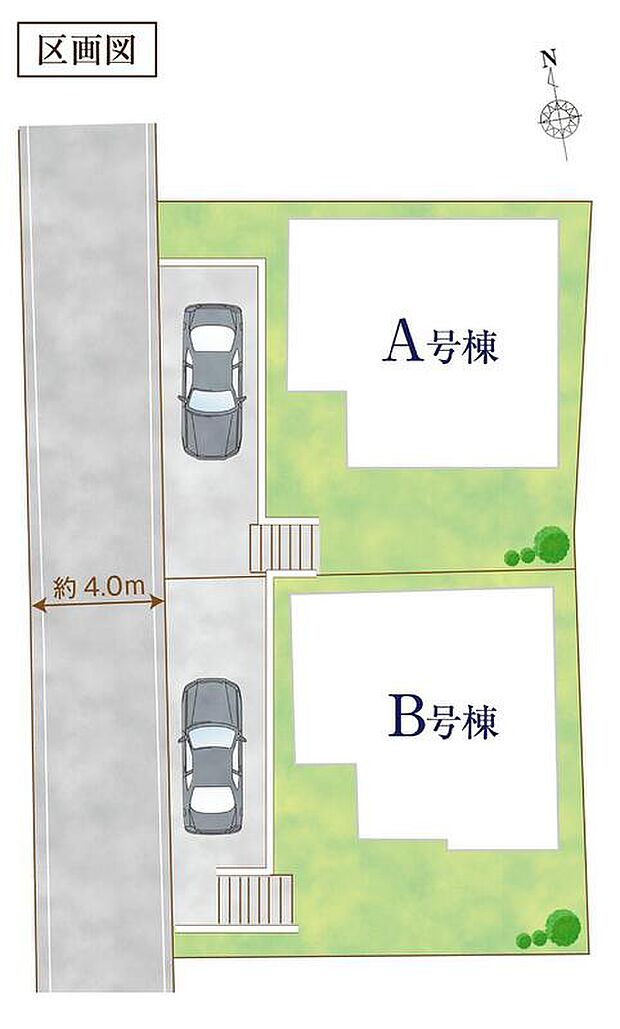 【全体区画図】南庭付♪カースペース1台分!