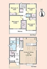 家族で使える、便利なファミリークローゼット付プラン！
主寝室にはWIC・玄関にはSICもあります！収納充実！ 