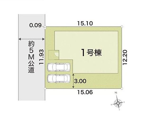 閑静な住宅街☆人気の平屋プラン♪お車は並列で2台駐車可能です◎

