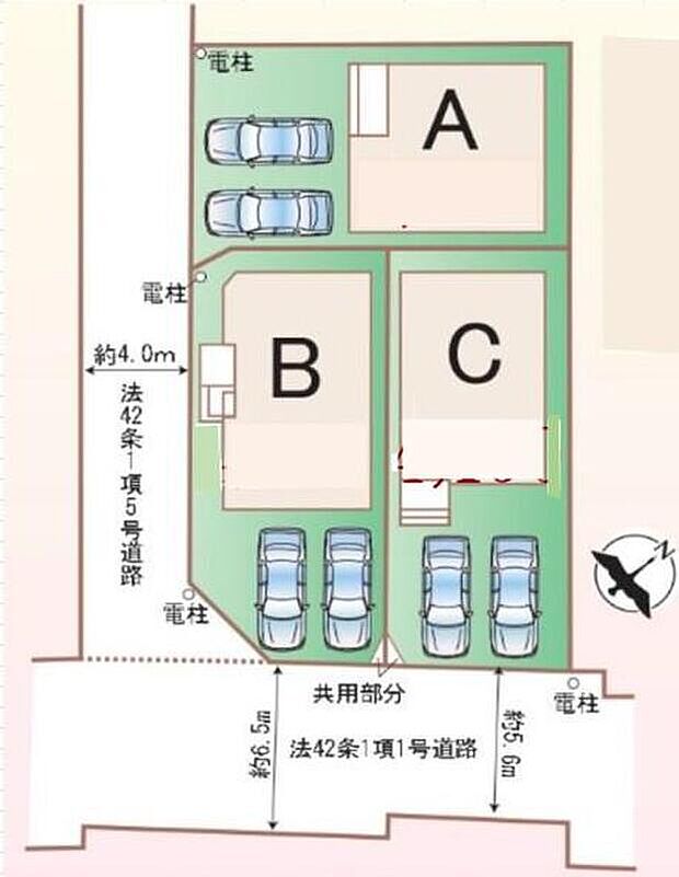 閑静な住宅地☆カースペースは2台分ご用意。空いたスペースは駐輪場としてもお使いいただけます◎