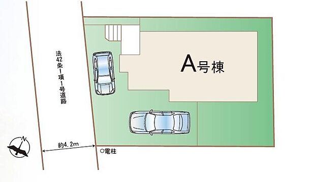 閑静な住宅地☆カースペースは2台分ご用意。空いたスペースは駐輪場としてもお使いいただけます◎
