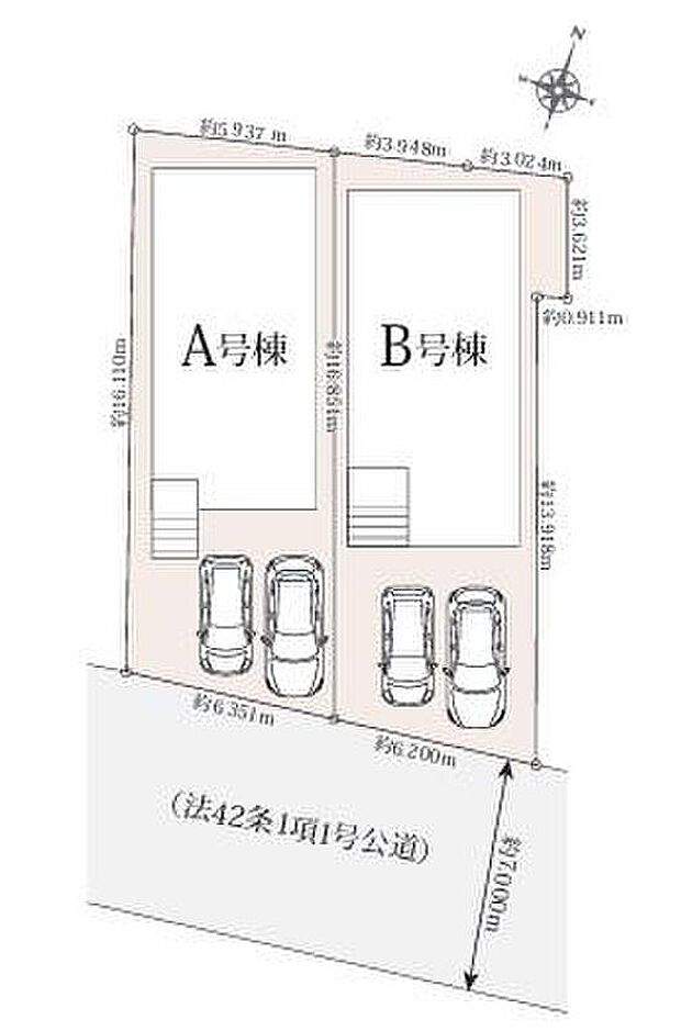 閑静な住宅地☆カースペースは2台分ご用意。空いたスペースは駐輪場としてもお使いいただけます◎