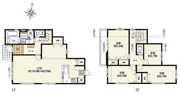 (1号棟)、価格3298万円、4LDK、土地面積127.32m2、建物面積100.98m2