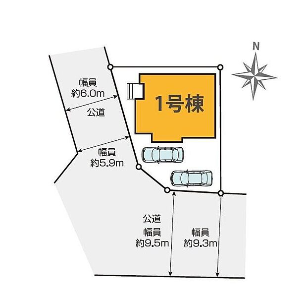 南西角地☆カースペースは2台分ご用意。空いたスペースは駐輪場としてもお使いいただけます◎