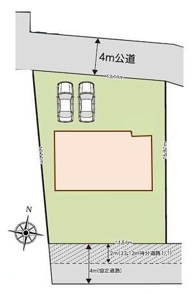 閑静な住宅地☆カースペースは2台分ご用意。空いたスペースは駐輪場としてもお使いいただけます◎
