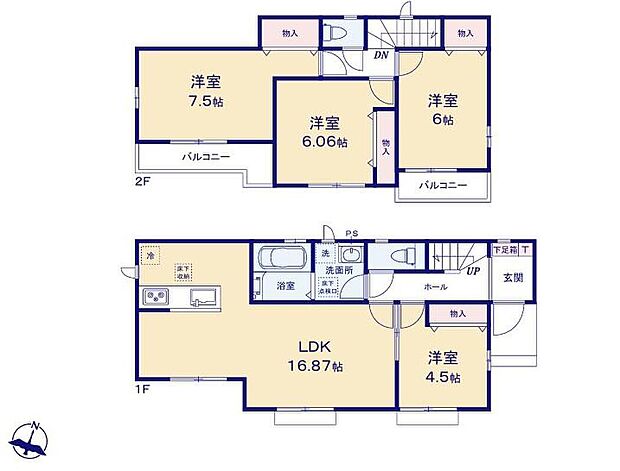 (B号棟)、価格3090万円、4LDK、土地面積151.73m2、建物面積94.19m2