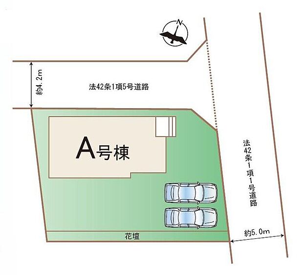 閑静な住宅地☆カースペースは2台分ご用意。空いたスペースは駐輪場としてもお使いいただけます◎
