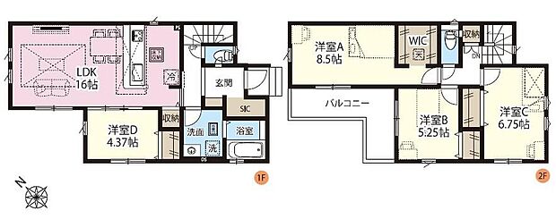 (2号棟)、価格2980万円、4LDK、土地面積170.6m2、建物面積101.22m2