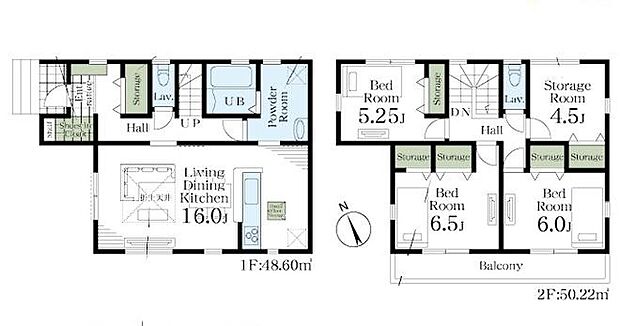 (1号棟)、価格4980万円、3LDK+S、土地面積97.4m2、建物面積98.82m2