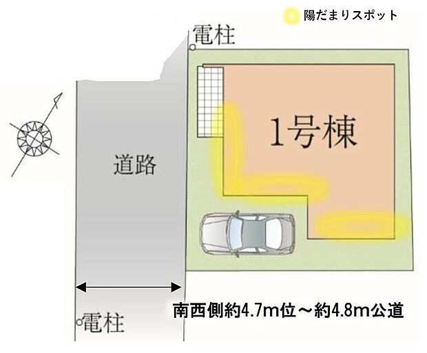 閑静な住宅地☆カースペースあります。空いたスペースは駐輪場としてもお使いいただけます◎