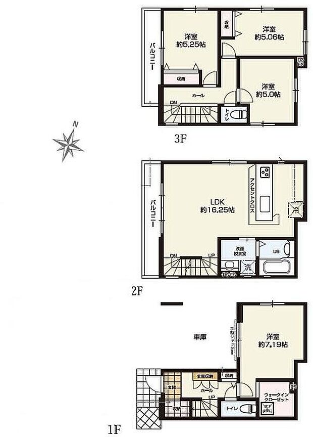 (2号棟)、4LDK、土地面積60.94m2、建物面積111.43m2