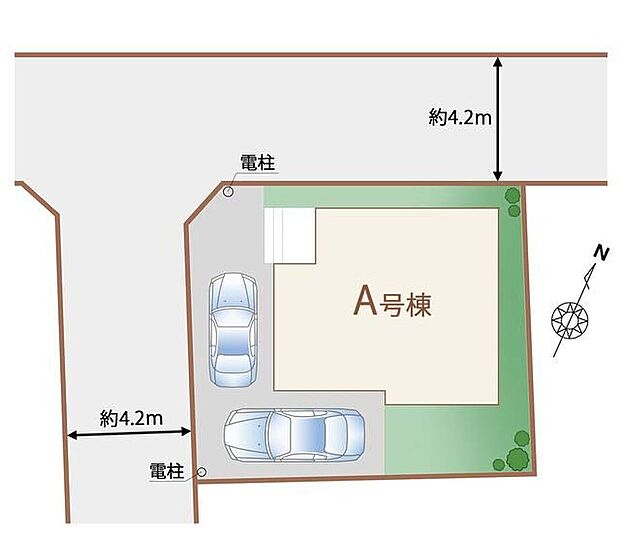 閑静な住宅地☆カースペースは2台分をご用意☆空いたスペースは駐輪場としてもお使いいただけます◎