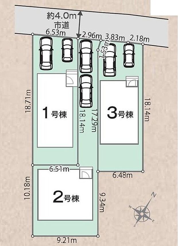 閑静な住宅地☆カースペースは2台分ご用意。空いたスペースは駐輪場としてもお使いいただけます◎

