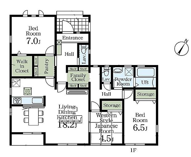 (1号棟)、3LDK、土地面積218.69m2、建物面積95.23m2