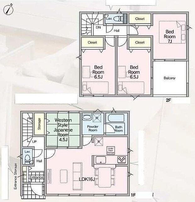 (1号棟)、4LDK、土地面積128.23m2、建物面積93.15m2