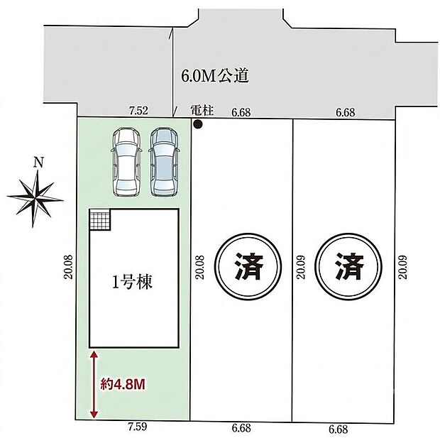 最終1棟☆閑静な住宅地☆
カースペースは並列2台分ご用意!空いたスペースは駐輪場としてもお使いいただけます◎南側約4.8mの明るいお庭スペースもあり、ガーデニングやお子様の遊び場としても活用できます☆