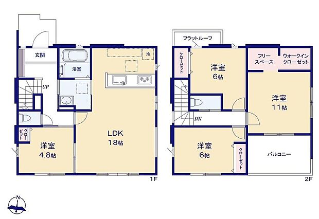 (1号棟)、4LDK、土地面積188.99m2、建物面積110.31m2
