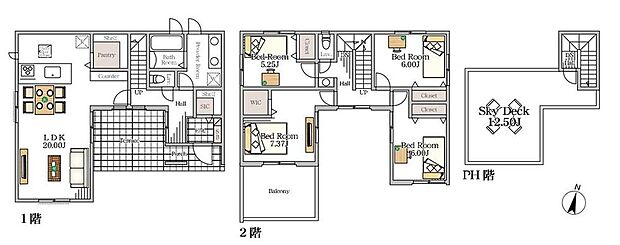 (1号棟)、価格7980万円、4LDK、土地面積186.02m2、建物面積115.83m2