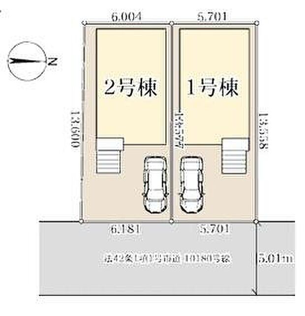 【全体区画図】閑静な住宅地☆駐車スペースは1台分♪