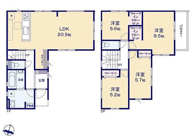 【4LDK】●玄関近くに洗面スペースを設けた新生活仕様にフィットできる住まい
●開放感あふれる折上天井♪
●家族とのつながりを意識した見通しのいいリビングは会話が弾んでみんなを笑顔にします!