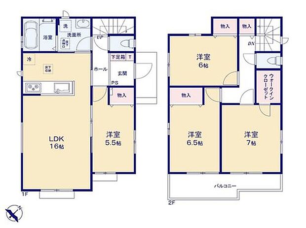 【4LDK】●効率的でストレスのない家事動線。水回りが集中しており、移動がスムーズです♪
●主寝室にはウォークインクローゼットを完備!増えがちな衣類やバッグなどを効率よく収納できます!