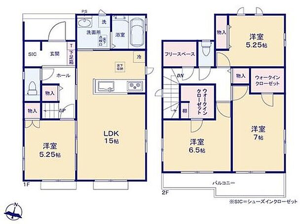 【4LDK】●収納や趣味のお部屋としてもご利用可能な納戸付き♪
●便利なシューズクローク+Wクローゼットも完備♪かさばるスーツケースやアウターなども効率よく収納可能です♪