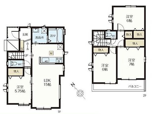 【4LDK】●家族とのつながりを意識した見通しのいいリビングは会話が弾んでみんなを笑顔にします!
●水回りが集中しており家事動線の良い間取り♪
●豊富な収納設備で綺麗なお部屋を保てます♪