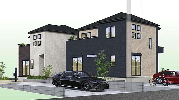 【完成予想図(外観)】◆ご家族揃ってゆっくりご覧いただけるよう、週末のご見学予約を承っております。まずは現地の雰囲気を感じていただければと思います!