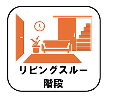 【リビングスルー階段】