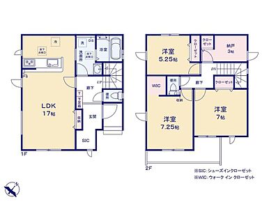 ●玄関にはベビーカーや汚れが気になる物もそのまま収納できるSIC！
●主寝室にはウォークインクローゼット完備！
●自由に使用できる3帖のサービスルーム！ 