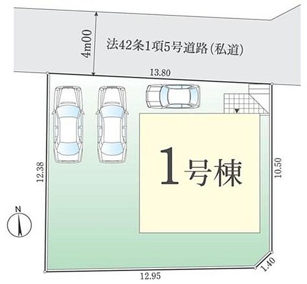 【全体区画図】閑静な住宅地☆カースペースは3台分ご用意。空いたスペースは駐輪場としてもお使いいただけます◎