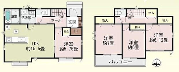 【4LDK】●家族とのつながりを意識した見通しのいいリビングは会話が弾んでみんなを笑顔にします！
●効率的でストレスのない家事動線。水回りが集中しており、移動がスムーズです♪
●全居室南向きで陽当たり良好♪