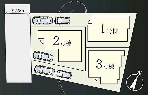 【全体区画図】閑静な住宅地☆カースペースご用意。空いたスペースは駐輪場としてもお使いいただけます◎