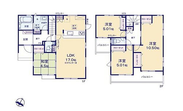 【4LDK】●開放感あふれる折上天井採用の広々リビング☆
●リビング横には、足を伸ばして寛げる憩いの和室を完備。
●将来の家族構成の変化に対応可能なフレキシブルプラン採用♪