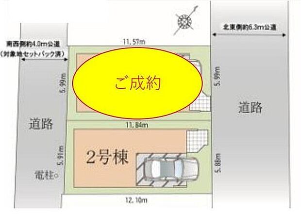 【全体区画図】閑静な住宅地☆大切なお車も暗視のビルトインガレージ。空いたスペースは駐輪場としてもお使いいただけます◎