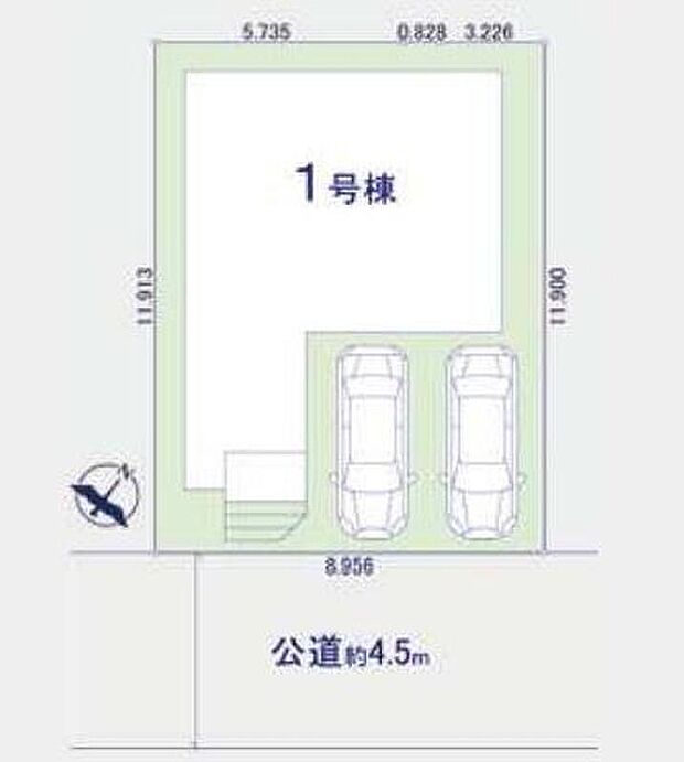 【全体区画図】閑静な住宅地☆カースペースは2台分ご用意。空いたスペースは駐輪場としてもお使いいただけます◎