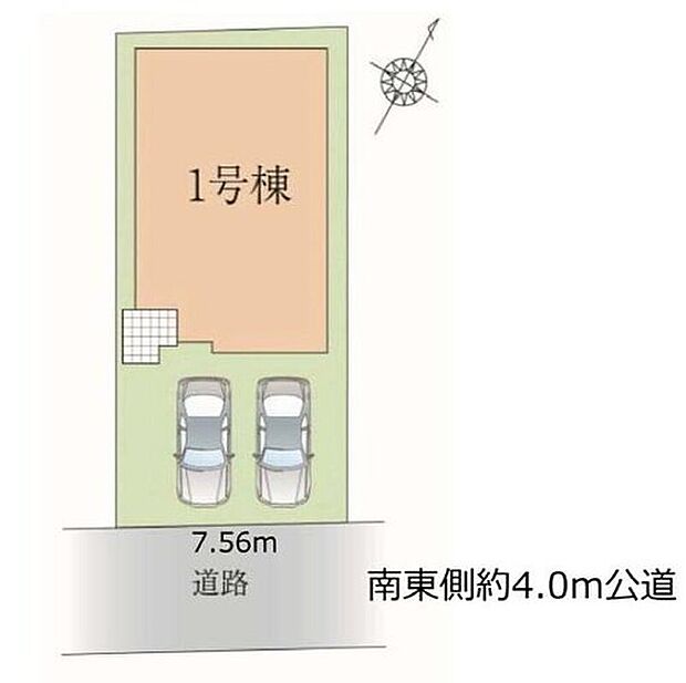 【全体区画図】閑静な住宅地☆カースペースは2台分ご用意。空いたスペースは駐輪場としてもお使いいただけます◎