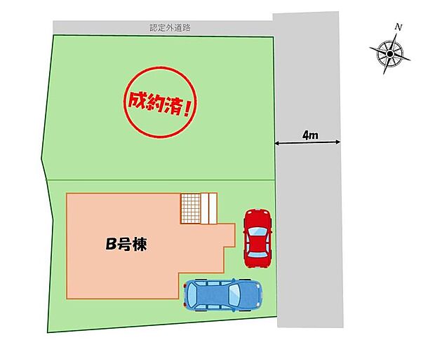 【全体区画図】閑静な住宅地☆カースペース2台ご用意♪空いたスペースは駐輪場としてもお使いいただけます◎