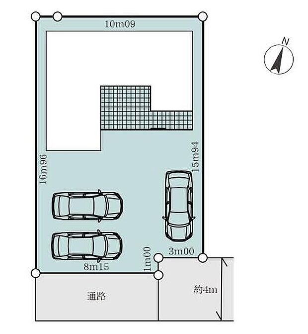 【全体区画図】閑静な住宅地☆カースペースは3台分ご用意。空いたスペースは駐輪場としてもお使いいただけます◎