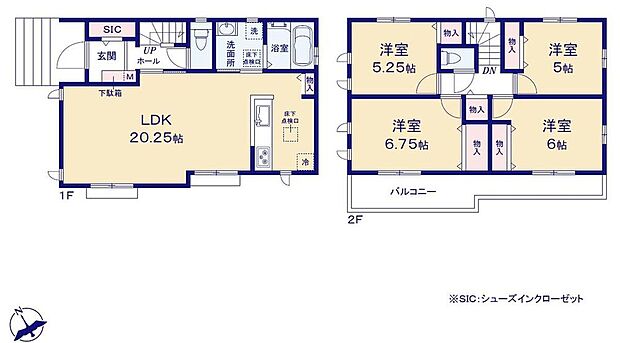 (A号棟)、価格5250万円、4LDK、土地面積164.64m2、建物面積99.36m2