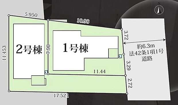 2号棟 完成予想パース
3LDK+S+WIC リビング19帖以上