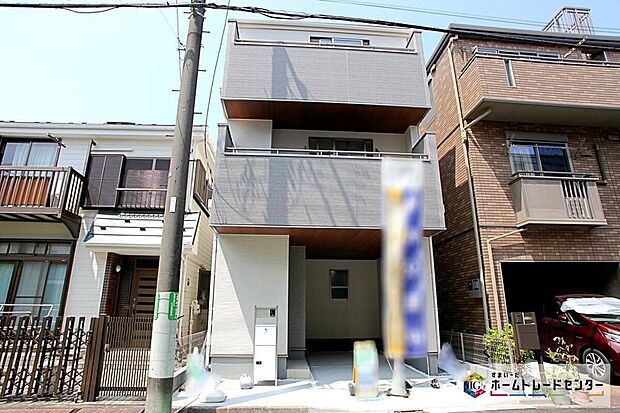 ビルトインガレージ付、3階建て住宅☆リビング広々23帖!全居室に収納完備、3LDK+Sプランです☆