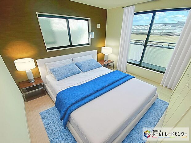 【居室】2面採光を確保した明るい室内は、風通しも良く、大変居心地の良い空間となっております。爽やかな風を感じて起きる朝は、快適生活の始まりに!